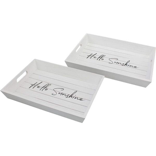 Stonebriar Juego de 2 bandejas rectangulares de madera_2