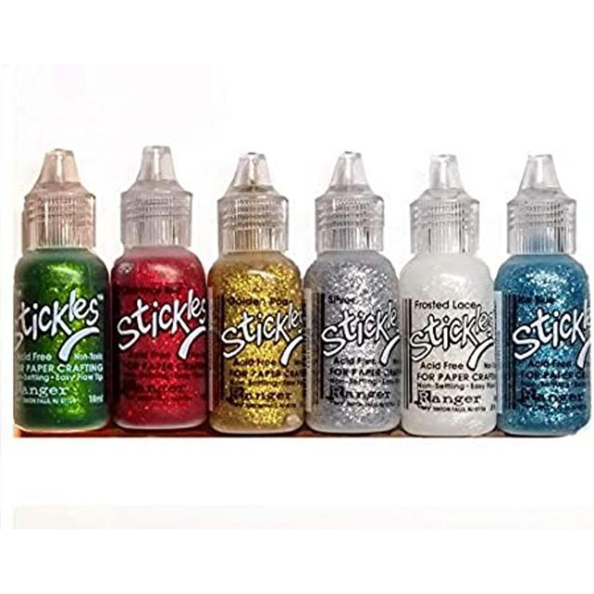 Stickles Ranger Paquetes de pegamento con purpurina Seis