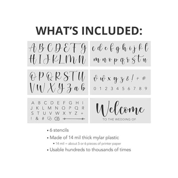 Stencil Stop Plantillas reutilizables para boda