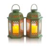 SteadyDoggie Paquete de 2 faroles solares verdes Luces_1