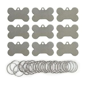 StayMax Etiquetas de acero inoxidable con forma de hueso_1