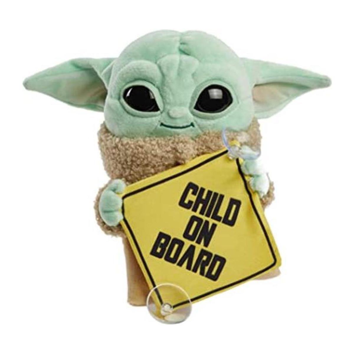 Star Wars Grogu Letrero de peluche con texto en inglés