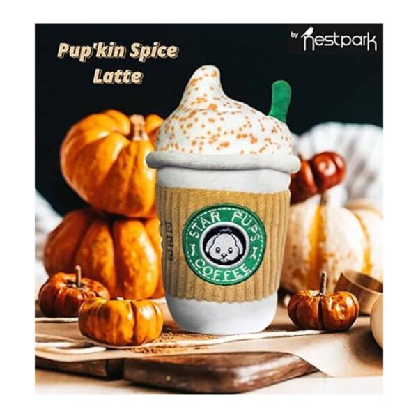 Star Pups Juguete de café para perro con leche de