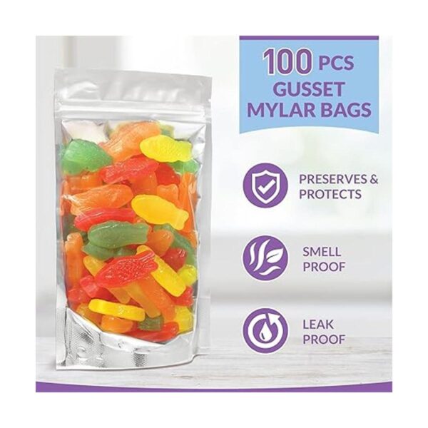 Stand Up Mylar Bolsas de 5.5 x 8 pulgadas 1.6 pulgadas