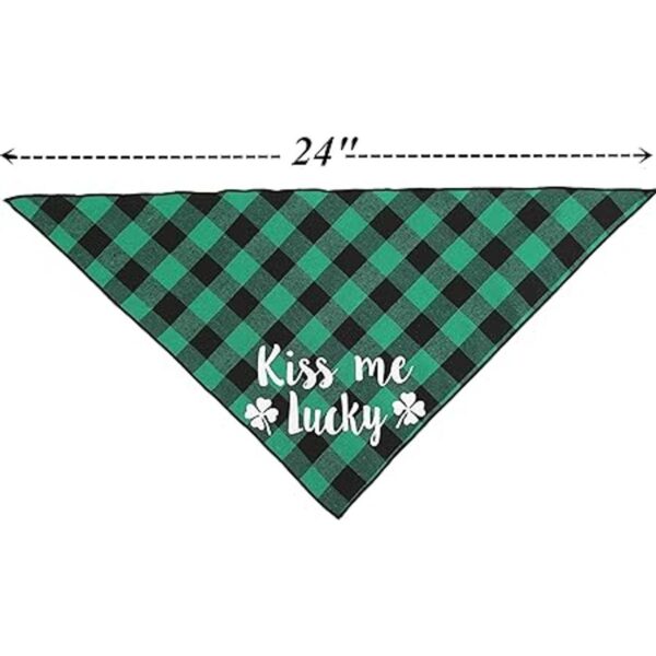 St. Patricks Day Dog BandanaGreen Plaid Pet St.Patty Day_2