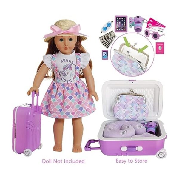 Srua Don American Maleta de muñeca de 18 pulgadas juego