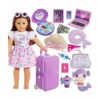 Srua Don American Maleta de muñeca de 18 pulgadas juego