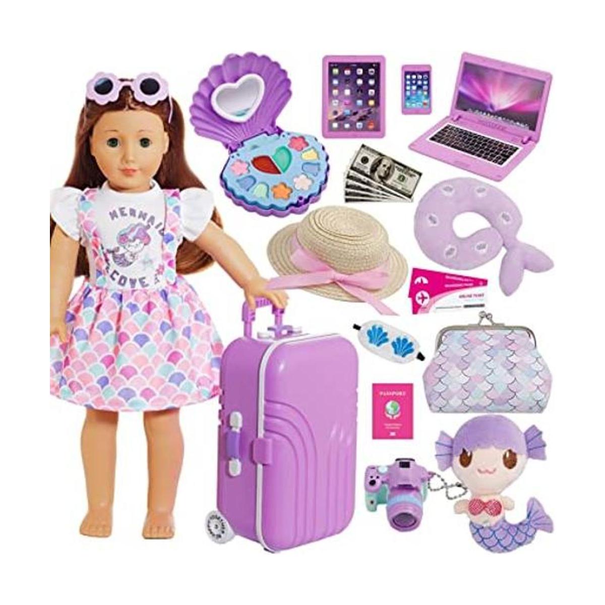 Srua Don American Maleta de muñeca de 18 pulgadas juego