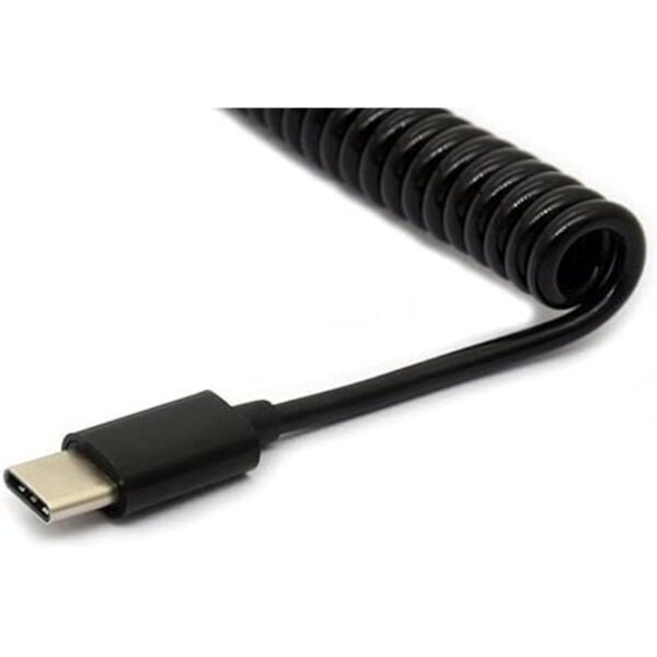 Spring USB Type C Cable 3.2FT Coiled USB Extension Black_2