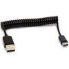 Spring USB Type C Cable 3.2FT Coiled USB Extension Black_1