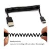Spring USB Type C Cable 3.2FT Coiled USB Extension Black_5