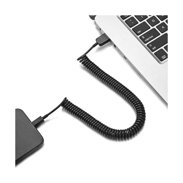 Spring USB Type C Cable 3.2FT Coiled USB Extension Black_6