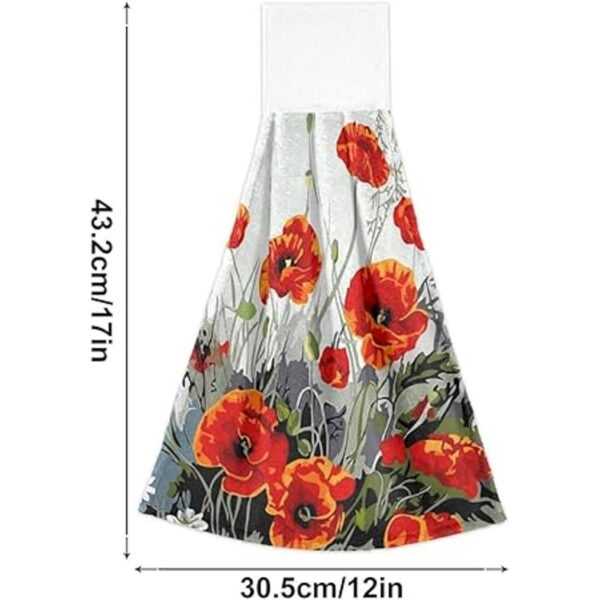 Spring Poppy Juego de 2 toallas de cocina colgantes con