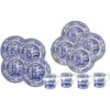 Spode juego de vajilla de 12 piezas italianas color azul