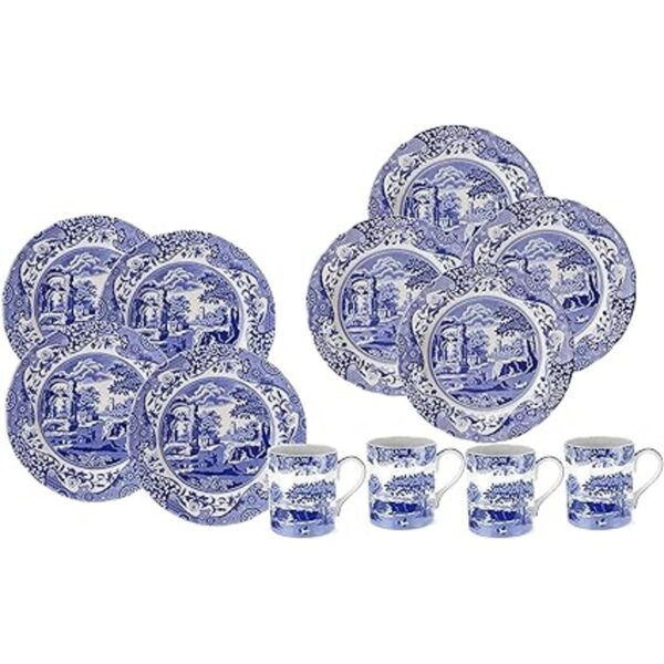 Spode juego de vajilla de 12 piezas italianas color azul