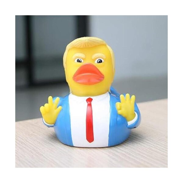 Speduckk 2pcs Trump Pato Bebé Baño Caucho Dibujos Animados_5