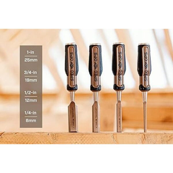 Spec Ops Tools Juego de cinceles de madera con cuchillas