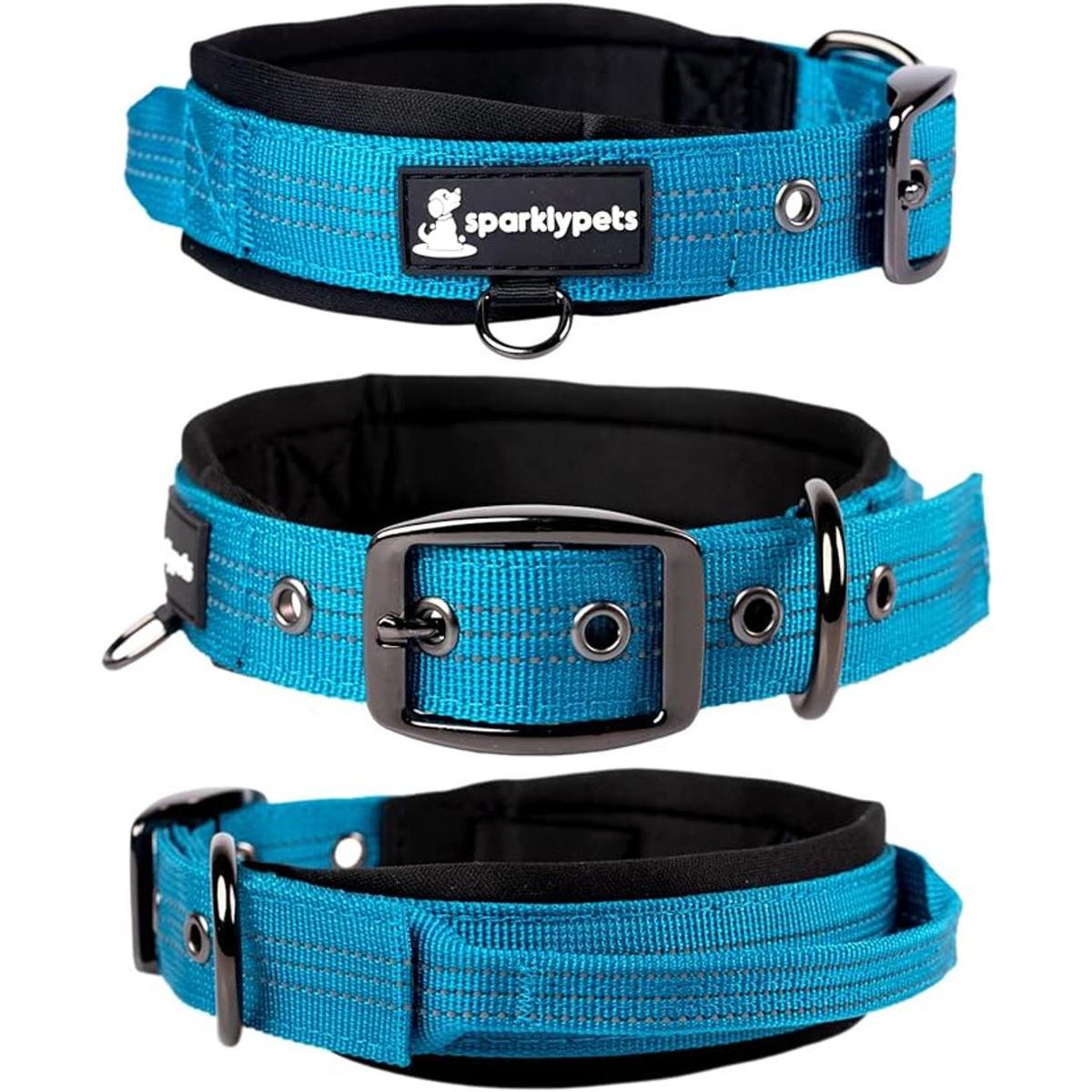 SparklyPets Collar de perro resistente con asa para perros