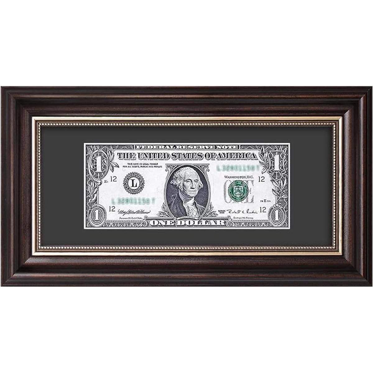 Space Art Deco Marco de soporte para billetes de dólar