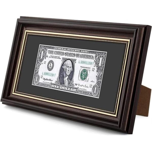 Space Art Deco Marco de soporte para billetes de dólar