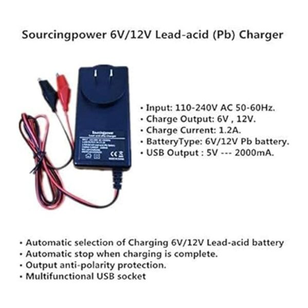 Sourcingmap Cargador de batería automotriz para batería_3