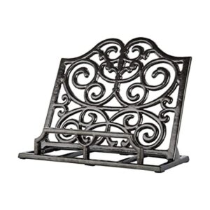 Soporte vintage para libros de cocina de hierro fundido