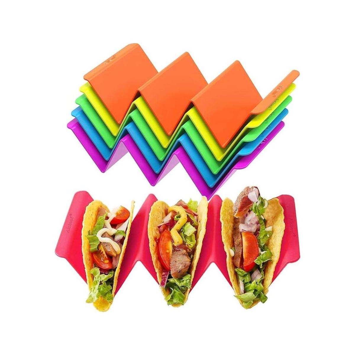 Soportes coloridos para sostener tacos Platos de bandeja