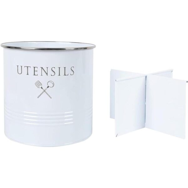 Soporte para utensilios de cocina extra grande con divisor