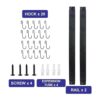 Soporte para utensilios riel de cocina con 10 ganchos
