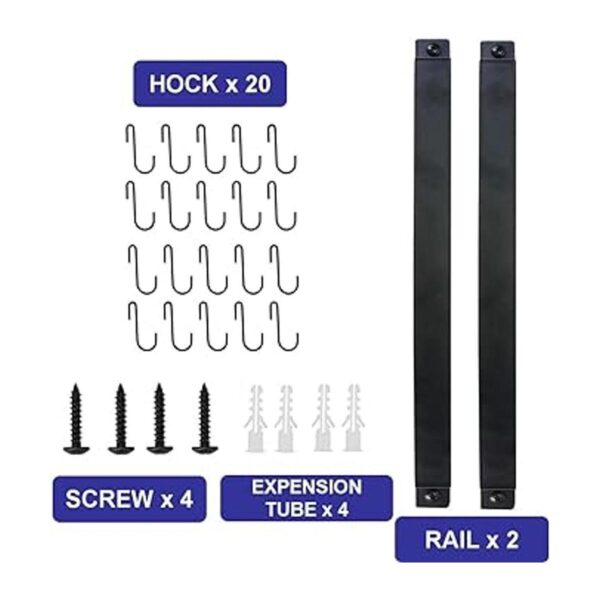 Soporte para utensilios riel de cocina con 10 ganchos