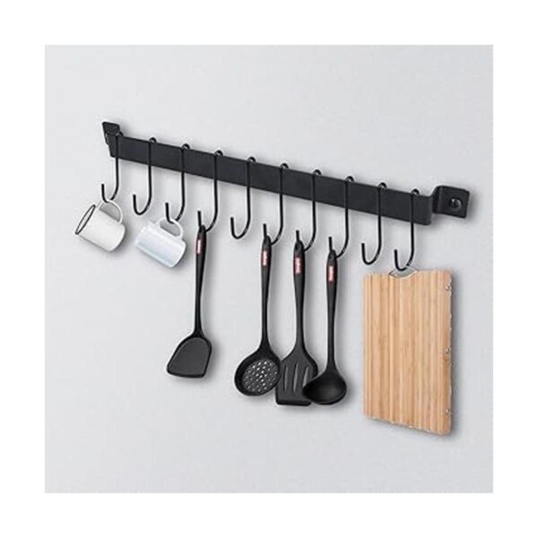 Soporte para utensilios riel de cocina con 10 ganchos