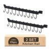 Soporte para utensilios riel de cocina con 10 ganchos