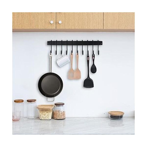 Soporte para utensilios riel de cocina con 10 ganchos