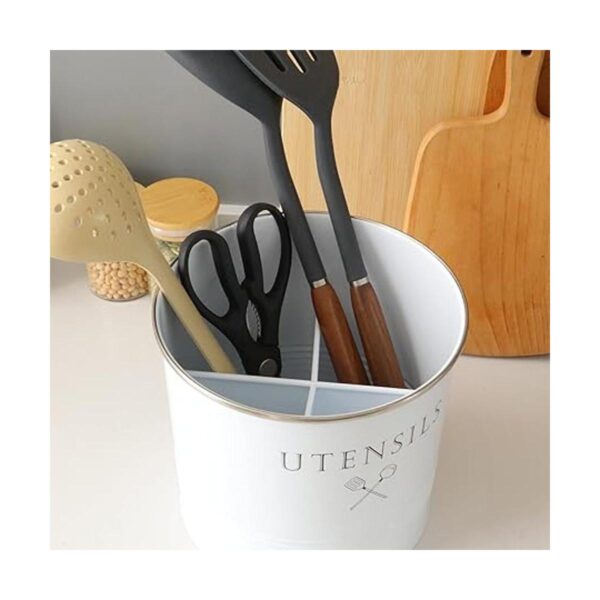 Soporte para utensilios de cocina extra grande con divisor
