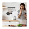 Soporte para utensilios riel de cocina con 10 ganchos
