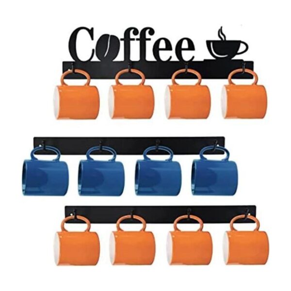 Soporte para taza de café montado en la pared con 12