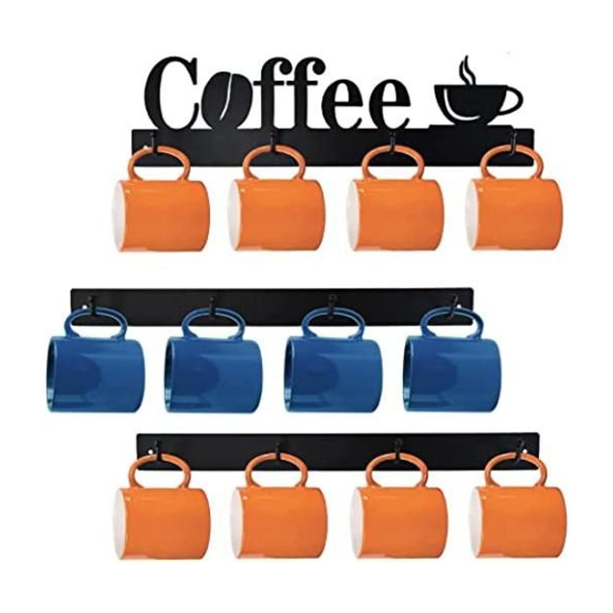 Soporte para taza de café montado en la pared con 12