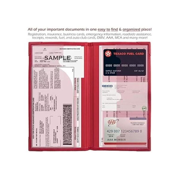 Soporte para tarjetas de registro y seguro de automóvil
