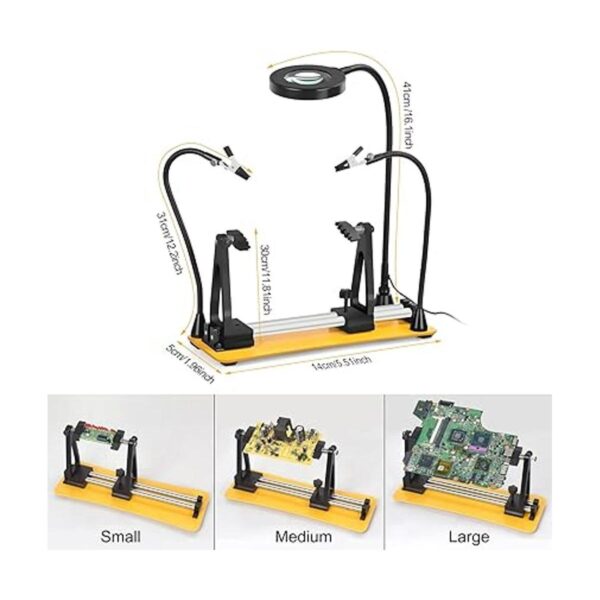 Soporte para placa de circuito ajustable de 360 con lupa_5