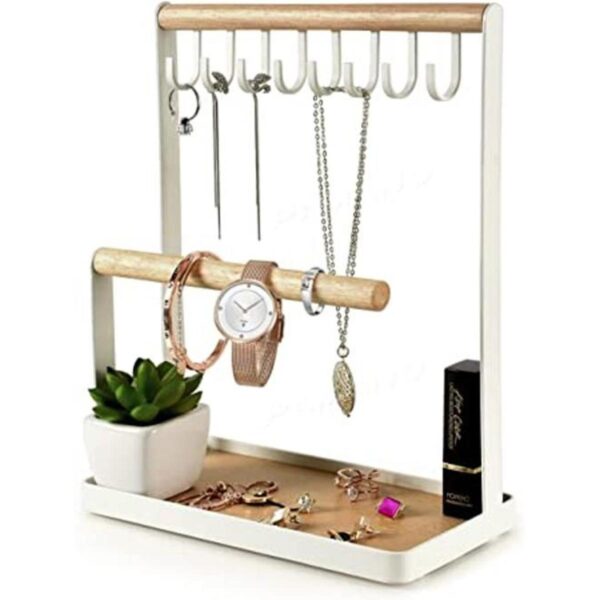 Soporte para joyería organizador de anillos de madera_1