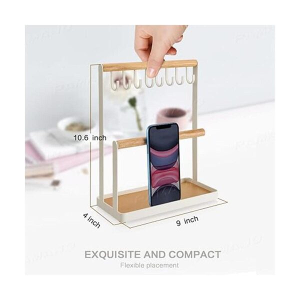 Soporte para joyería organizador de anillos de madera_5