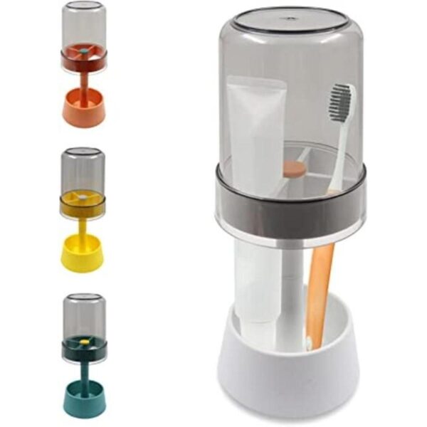 Soporte para cepillo de dientes con tapascubierta para
