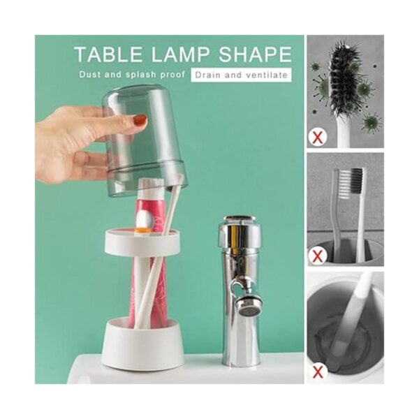 Soporte para cepillo de dientes con tapascubierta para