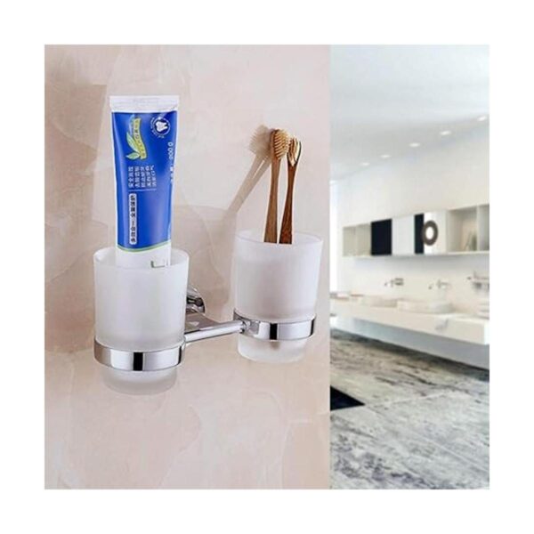 Soporte doble para cepillo de dientes montado en la pared_4