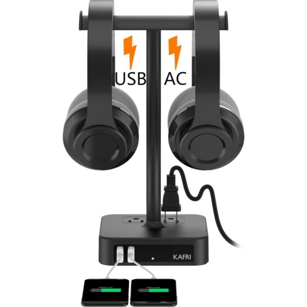 Soporte doble para auriculares con cargador USB KAFRI para_1