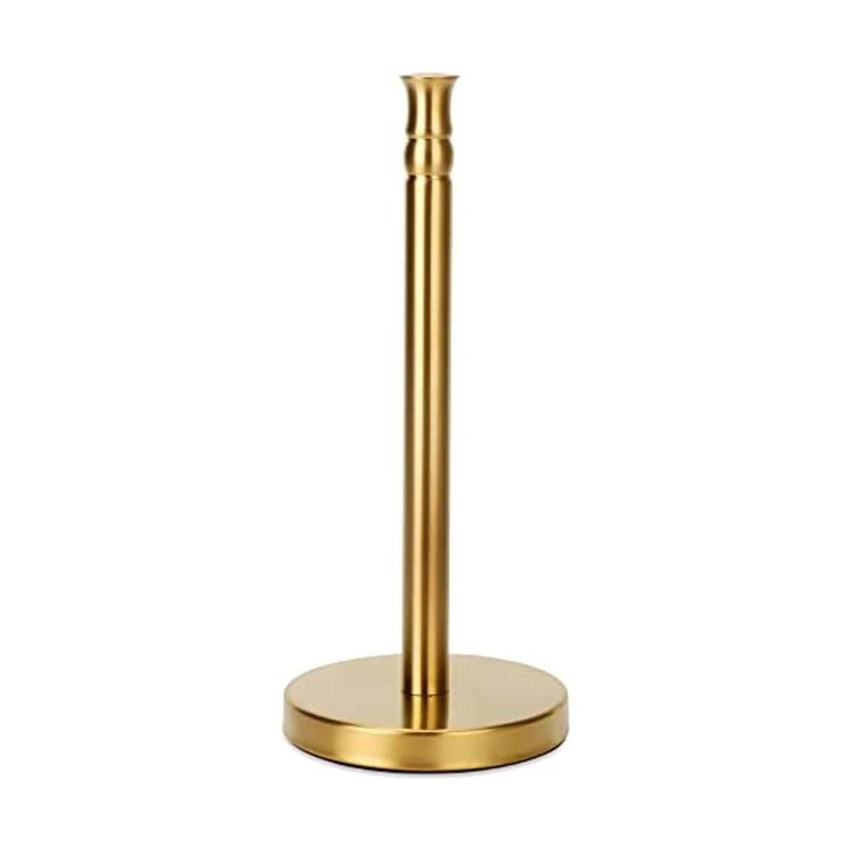 Soporte de toalla de papel dorado para encimera con base