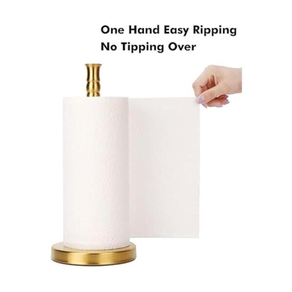 Soporte de toalla de papel dorado para encimera con base_2