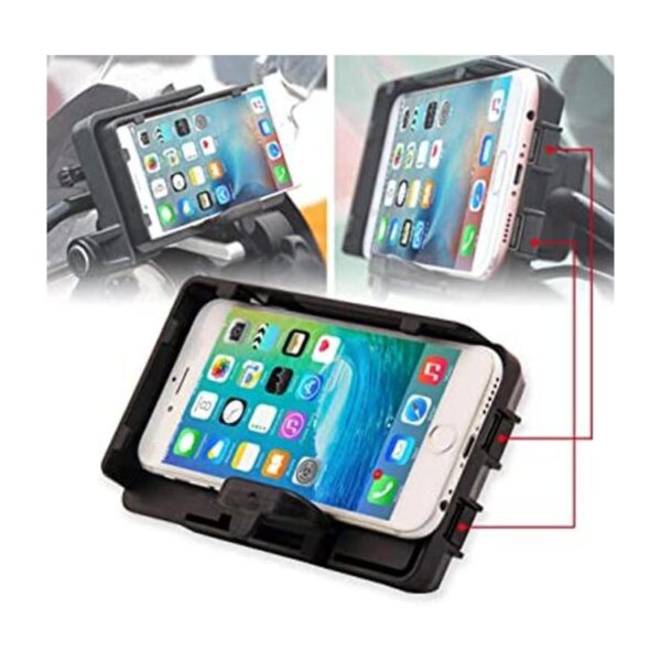 Soporte de teléfono de motocicleta con cargador USB_1