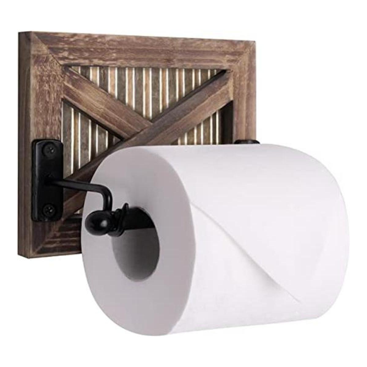 Soporte de papel higiénico para puerta de granero estilo