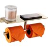 Soporte de papel higiénico de doble rollo con estante de_2